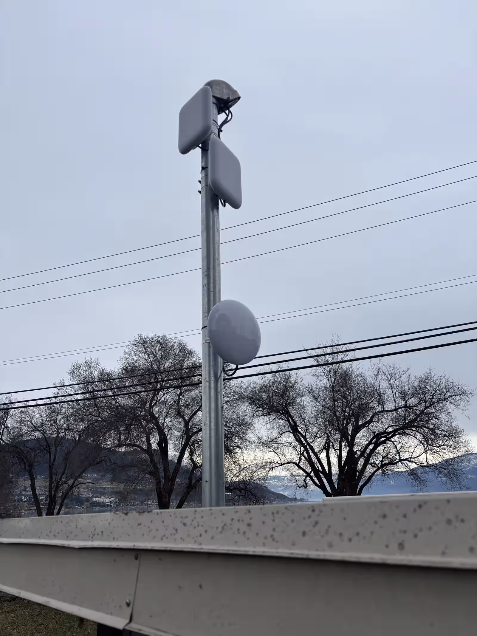 Solar-powered wireless array staged for a BC RV park